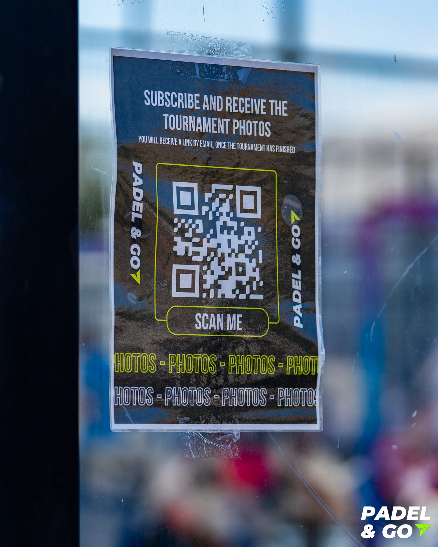 Tournament photo sign-up at a Padel & Go event