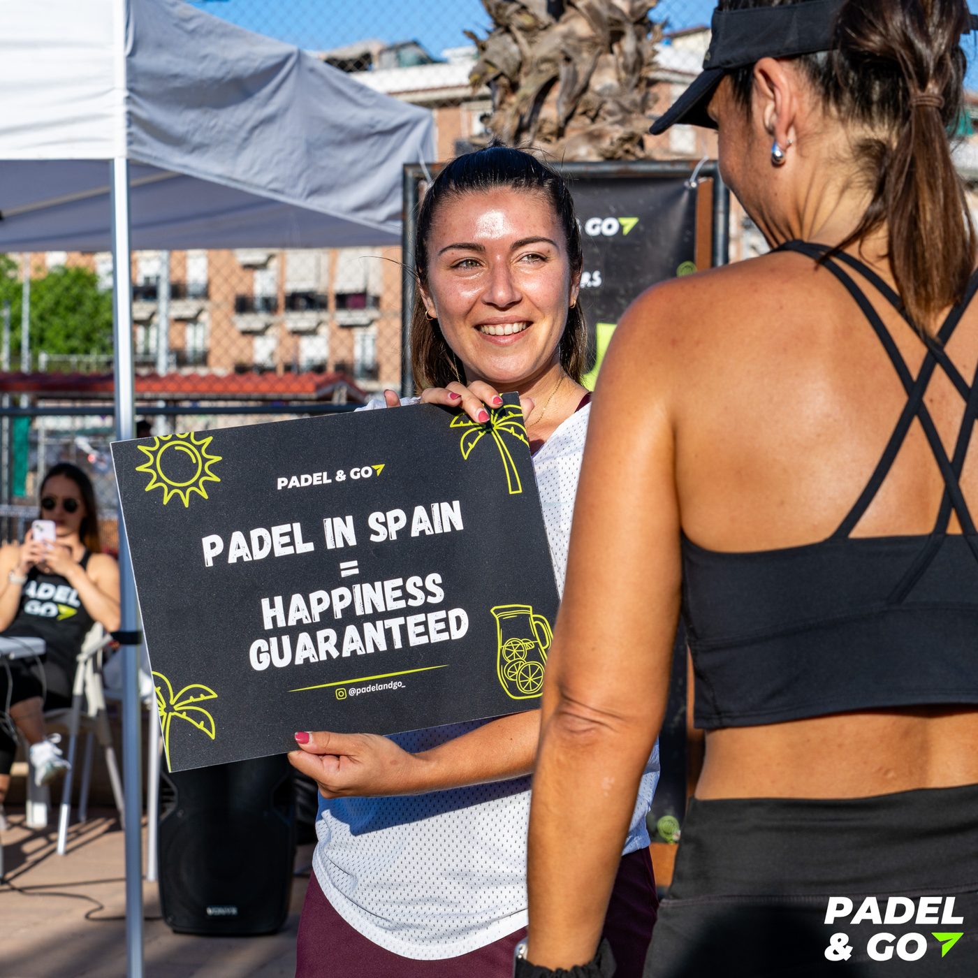 Players celebrating at a Padel & Go tournament