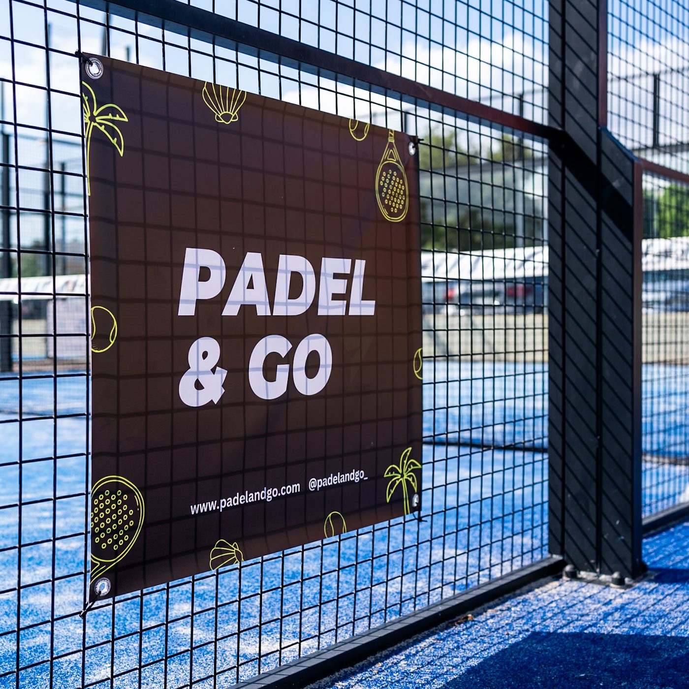 Padel & Go branding at the tournament venue