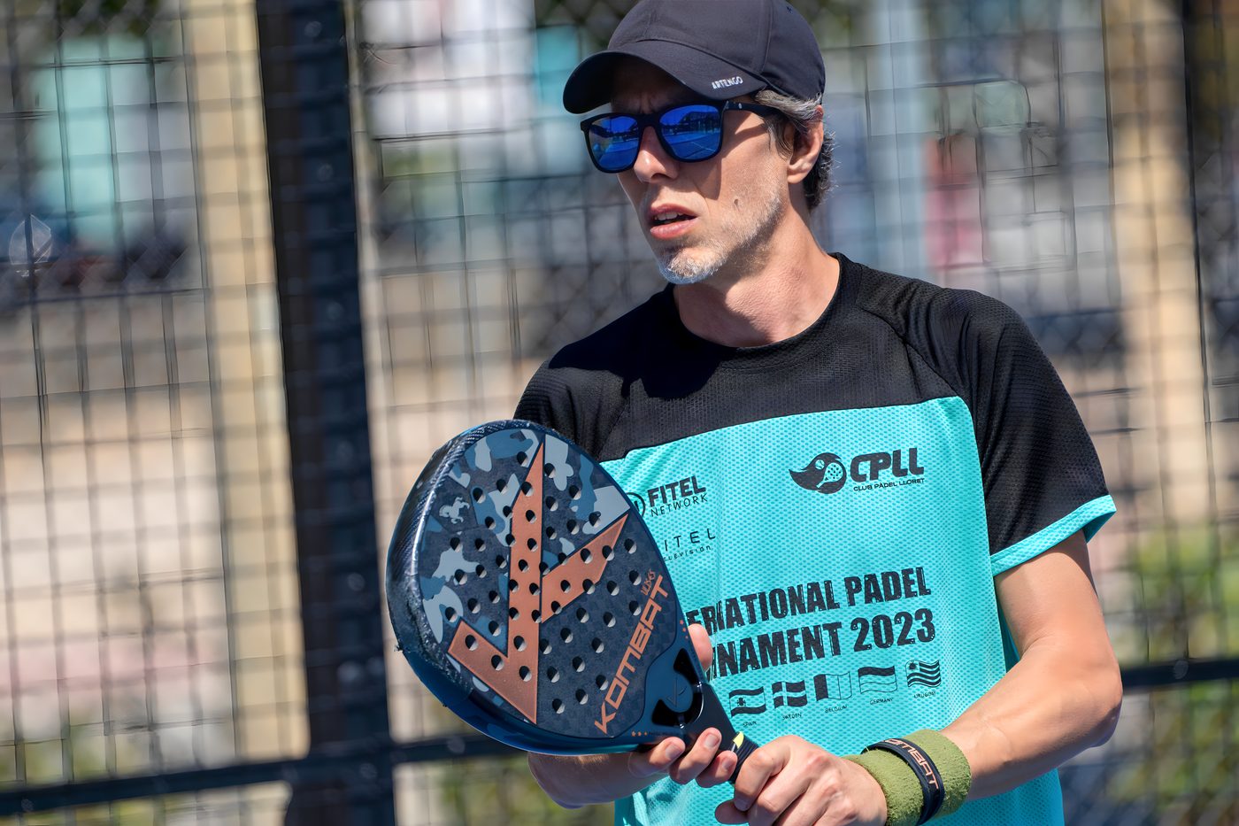 Player at the International Padel Tournament