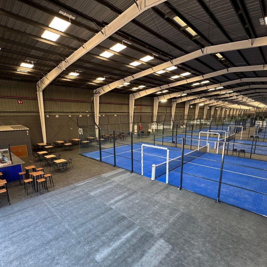 Indoor courts and café area at the Barcelona tournament venue